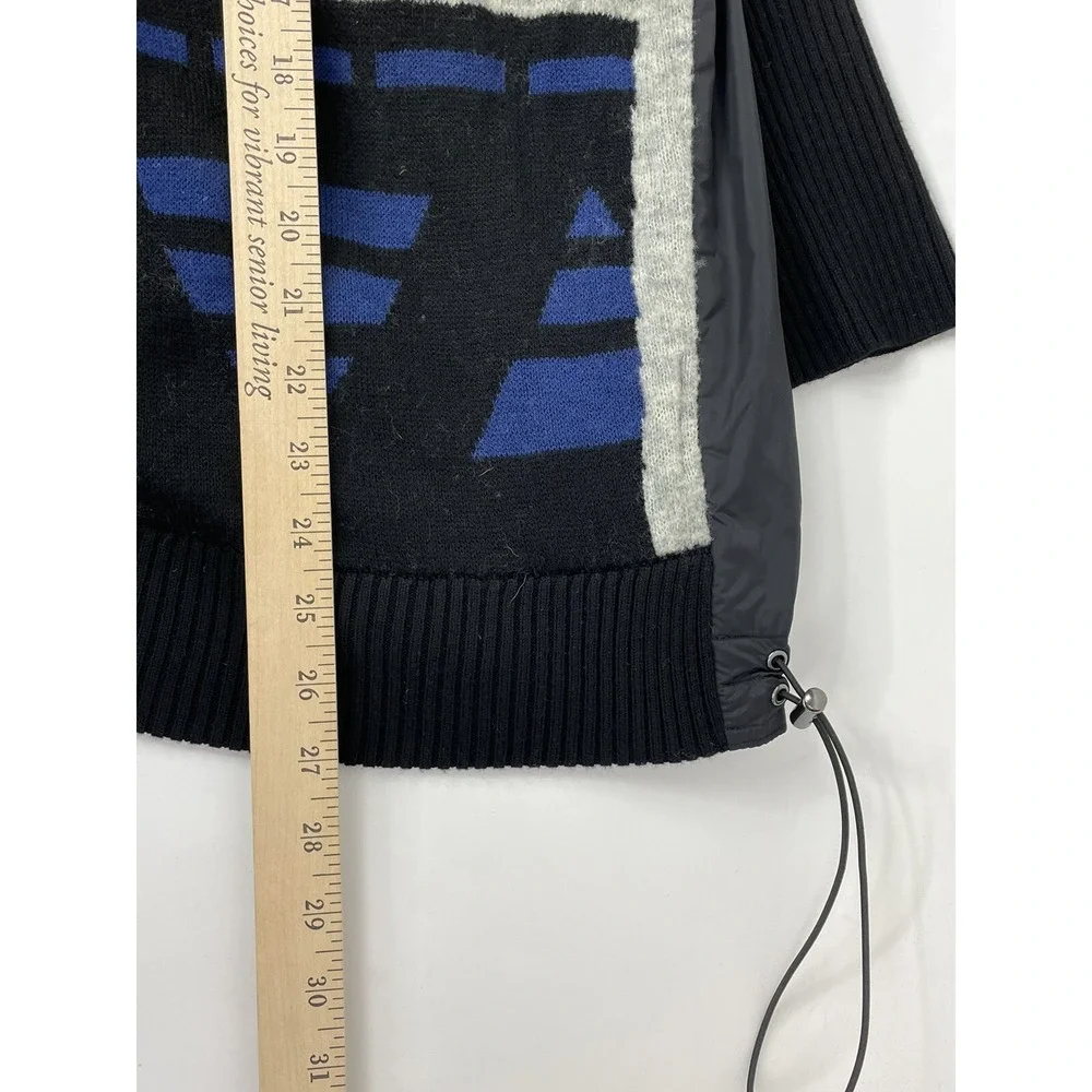 Banana Republic Sweater  Mens Large Black Blue Merino Wool Blend Pullover